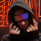 Programmable Luminous Mask Bluetooth LED Shining Glasses Futuristic Electronic Visor Glasses Prop for Halloween Bar Performance