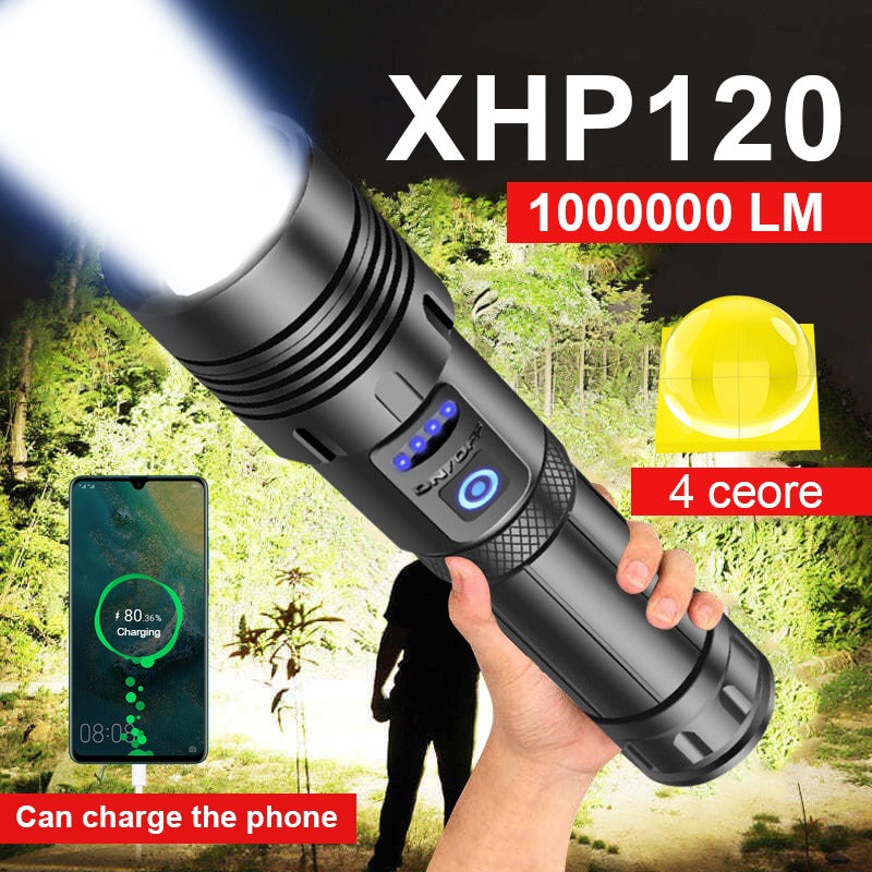 Super XHP120 Most Powerful Led Flashlight Power Bank – TKCOOL