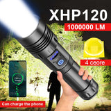 Super XHP120 Most Powerful Led Flashlight Power Bank